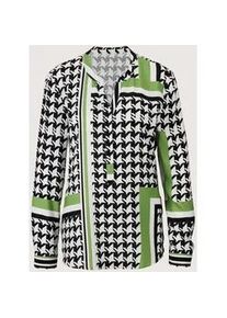 Madeleine Mode Langarmbluse MADELEINE "Bluse Tunika-Bluse", Damen, Gr. 36, schwarz (schwarz, wei&szlig;, gr&uuml;n), Obermaterial: 100% Viskose CV., Modern, normal, Blusen