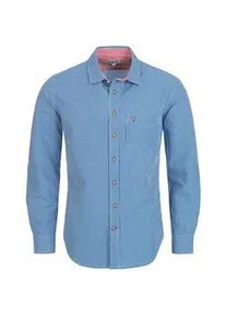 N&uuml;bler Trachtenhemd N&Uuml;BLER "Trachtenhemd Langarm Ralf", Herren, Gr. L, EURO, blau, Obermaterial: 70% Baumwolle CO. 30% Polyester PES., Hemden Trachtenhemd