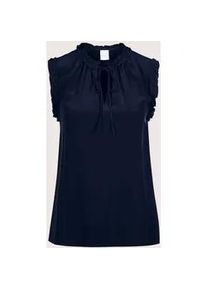 Madeleine Mode Kurzarmshirt MADELEINE "Blusentop &Auml;rmelloses Top aus reiner Seide", Damen, Gr. 42, blau (marine), Obermaterial: 100% Seide silk., Modern, normal, Shirts