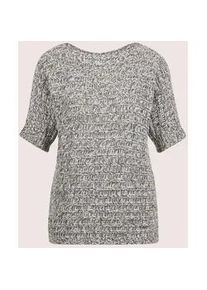 Madeleine Mode Longpullover MADELEINE "Pullover Pullover", Damen, Gr. 48, grau (grau, wollwei&szlig;), Obermaterial: 75% Baumwolle CO. 20% Polyester PES. 5% sonstige Fasern AF., Modern, normal, Pullover Longpullover