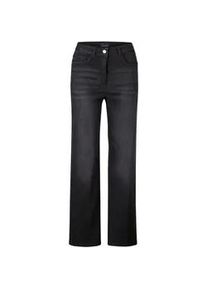 Stretch-Jeans GOLDNER "Denim Jeans mit weitem Bein", Damen, Gr. 40, N-Gr, schwarz, Obermaterial: 83% Baumwolle CO. 15% Polyester PES. 2% Elasthan EL., Jeans