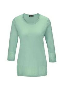 3/4 Arm-Pullover GOLDNER "Gepflegter Ajour-Pullover mit femininen Durchbr&uuml;chen", Damen, Gr. 40, gr&uuml;n (mintgr&uuml;n), Obermaterial: 100% Polyacryl PAN., normal, Sonstiges, Pullover, Ohne