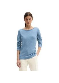 Marc O'Polo Langarmshirt MARC O'POLO "aus Organic Cotton-Qualit&auml;t", Damen, Gr. XS, fall sky, Obermaterial: 100% Baumwolle, unifarben, Basic, regular fit, U-Boot-Ausschnitt, normaler Saum, Shirts Langarmshirt