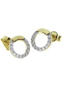 Paar Ohrstecker OSTSEE-SCHMUCK "- Meva - Gold 333/000 - Zirkonia" Gr. 8, gold (gold 333, goldfarben, gelb), Ohrringe, Damen, Gelbgold 333