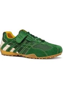Sneaker Geox "U SNAKE ORIGINAL", Herren, Gr. 42, gr&uuml;n, Lederimitat, Textil, Veloursleder, Schuhe Sneaker, Halbschuh, Freizeitschuh, Schn&uuml;rer im Retro-Look