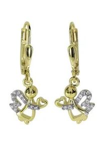 Paar Ohrh&auml;nger OSTSEE-SCHMUCK "- Engel - Gold 333/000 - Zirkonia" Gr. 25, gold (gold 333, goldfarben, gelb), Ohrringe, Damen, Gelbgold 333