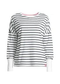 Langarmshirt SALZHAUT "Longsleeve SMAAK - RINGEL", Damen, Gr. XXL, blau (navy sanftes wei&szlig;), Obermaterial: 50% Baumwolle CO. 50% Polyester PES., Shirts Langarmshirt