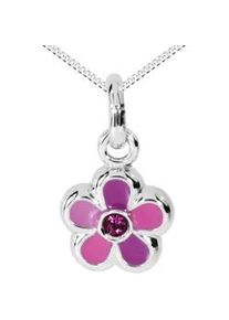 Kette mit Anh&auml;nger OSTSEE-SCHMUCK "- Blume - Silber 925/000 - Glas" Gr. 36, lila, Schmuck_Sets, Damen, Silber 925 (Sterlingsilber)