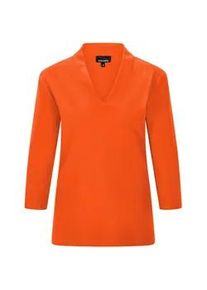 Kurzarmshirt GOLDNER "Elegantes Basic-Shirt mit V-Ausschnitt", Damen, Gr. 46, orange (terrakotta), Obermaterial: 100% Baumwolle CO., Modisch, Shirts, V-Ausschnitt
