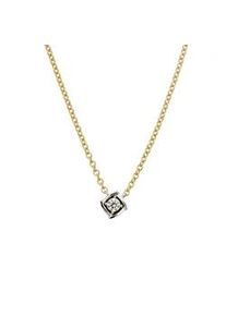 Kette mit Anh&auml;nger LYOMI "585/- Gelbgold/Wei&szlig;gold Viereck", mehrfarbig, Halsketten, Damen, 42,0cm, 0,15, Gold, L: 42 B: 7mm, gl&auml;nzend, B:7mm