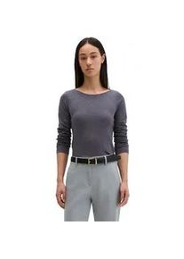 Marc O'Polo Langarmshirt MARC O'POLO "aus Organic Cotton-Qualit&auml;t", Damen, Gr. L, stormy sky, Obermaterial: 100% Baumwolle, unifarben, Basic, regular fit, U-Boot-Ausschnitt, normaler Saum, Shirts Langarmshirt