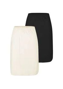Unterrock Nina von C. "2er Pack Halbrock L&auml;nge 60 cm Elegance", Damen, Gr. 46, bunt (champagner schwarz), Obermaterial: 81% Viskose CV. 19% Polyester PES., R&ouml;cke Unterrock