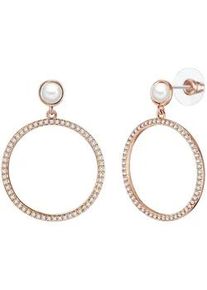 Lulu & Jane Paar Ohrstecker LULU & JANE "Set: LJ144", ros&eacute;gold, wei&szlig;, Ohrringe, Damen, 42,1,mit Zirkonia, Messing, Messing