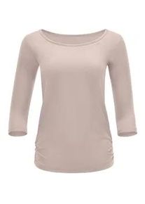3/4-Arm-Shirt WINSHAPE "AET139LS", Damen, Gr. S, cappuccino, 85% Polyester, 15% Elasthan, R&uuml;ckenausschnitt, Shirts 3/4-Arm-Shirt, Functional Light and Soft
