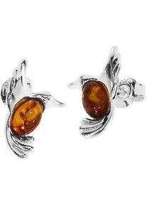 Paar Ohrstecker OSTSEE-SCHMUCK "- Kolibri - Silber 925/000 - Bernstein" Gr. 11, silber (silber 925, silberfarben, wei&szlig;), Ohrringe, Damen, Silber 925 (Sterlingsilber)