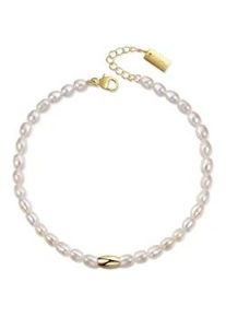 Armband AILORIA "Armband gold/wei&szlig;e Perle SANGO", wei&szlig;, Armb&auml;nder, Damen, Armband