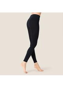 Strickstrumpfleggings Kunert "Leggings Sensual Cotton", Damen, Gr. 48-50, schwarz (marine 0360), Obermaterial: 64% Baumwolle CO. 31% Polyamid PA. 5% Elasthan EL., Strumpfhosen