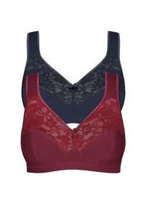 Soft-BH SuSa "2er Pack BH ohne B&uuml;gel", Damen, Gr. 85, Cup E, bunt (rubyrot twilight), Obermaterial: 76% Baumwolle CO. 18% Polyamid PA. 6% Elasthan EL., BHs Soft-BH