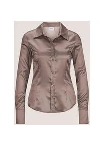 Madeleine Mode Hemdbluse MADELEINE "Bluse Hemdbluse mit gl&auml;nzendem Finish", Damen, Gr. 46, rosa (mauve), Obermaterial: 75% Baumwolle CO. 22% Polyamid PA. 3% Elasthan EL., Modern, tailliert, Blusen Hemdbluse, Satinbluse