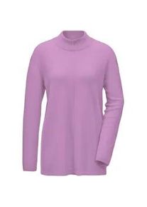 Strickpullover GOLDNER "Kurzgr&ouml;&szlig;e Weicher Kaschmirpullover mit Kragen", Damen, Gr. 25, lila (flieder), Obermaterial: 100% Kaschmir WS., Rippe, Pullover Strickpullover, Dekorative Naht im Vorderteil