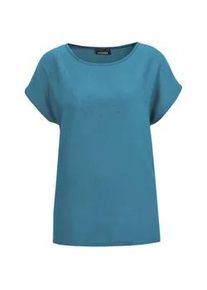 Schlupfbluse GOLDNER "Kurzgr&ouml;&szlig;e Bluse mit Glitzersteinen", Damen, Gr. 25, blau, Obermaterial: 100% Viskose CV., festlich, figurumspielend, normales B&uuml;ndchen, Blusen Schlupfbluse, Dekosteine