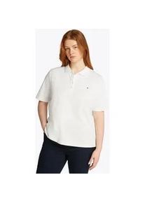 Poloshirt Tommy Hilfiger Curve "CRV 1985 REG PIQUE POLO SS", Damen, Gr. 50, ecru, Single Jersey, Obermaterial: 96% Baumwolle, 4% Elasthan, unifarben, regular fit normal, ohne Ausschnitt, Shirts, in gro&szlig;en Gr&ouml;&szlig;en, aus Pique Qualit&auml;t