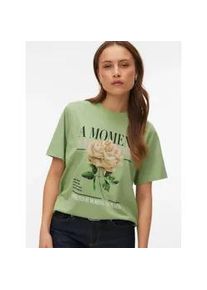 V&eacute;ro Moda Kurzarmshirt VERO MODA "VMURENA CATY SS TOP BOX JRS", Damen, Gr. S, mistletoe print:a moment, Jersey, Obermaterial: 100% Baumwolle, bedruckt, normal normal, Rundhals, Shirts, mit floralem Print