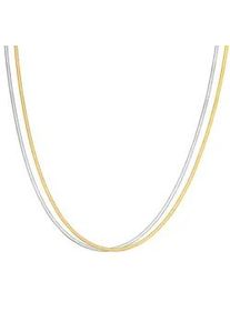 Schlangenkette EASTSIDE "ES2001", silber (silber, gelbgold), Halsketten, Damen, 40,0cm Basiskette + 5,0cm Verl&auml;ngerung, Edelstahl
