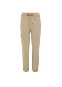 Cargohose oxmo "Cargohose OXHenni", Damen, Gr. L, N-Gr, beige (dune), Obermaterial: 73% Polyester PES. 23% Viskose CV. 4% Elasthan EL., Hosen Cargohose