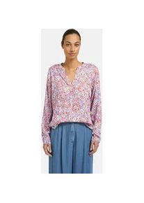 Smith & Soul Langarmbluse SMITH & SOUL, Damen, Gr. L, mandarine, Web, Material: 100% Viskose, bedruckt, regular fit normal, V-Ausschnitt, &Auml;rmel mit &Auml;rmelschlitz 1-Knopf-Manschette, Blusen