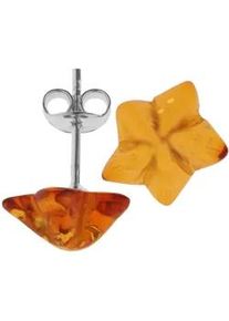 Paar Ohrstecker OSTSEE-SCHMUCK "- Stern - Silber 925/000 - Bernstein" Gr. 11, silber (silber 925, silberfarben, wei&szlig;), Ohrringe, Damen, Silber 925 (Sterlingsilber)