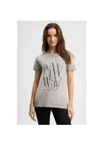 Rundhalsshirt SOCCX, Damen, Gr. 3XL, fresh grau, Web, Material: 100% Baumwolle, Glitzermuster, bedruckt, regular fit normal, U-Boot-Ausschnitt, eingesetzt gerader Abschluss, Shirts Rundhalsshirt, aus Baumwolle