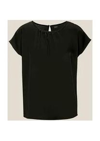 Madeleine Mode Shirtbluse MADELEINE "Blusenshirt Elegante Satinbluse in A-Linie", Damen, Gr. 46, schwarz, Obermaterial: 100% Polyester PES., Modern, normal, Blusen