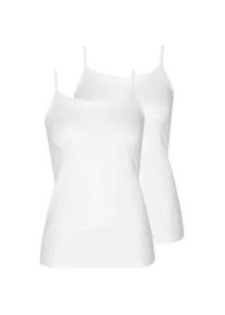 Achseltop LISCA "2er Pack Damen Tr&auml;gerhemd Kaia", Damen, Gr. M, N-Gr, wei&szlig;, Obermaterial: 90% Baumwolle CO. 10% Elasthan EL., Unterhemden