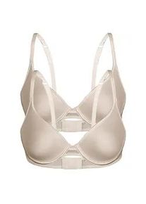 Sassa Mode T-Shirt-BH SASSA "2er Pack Spacer BH mit B&uuml;gel FLEXICUP", Damen, Gr. 70, Cup D, beige (beige beige), Obermaterial: 90% Polyester PES. 10% Elasthan EL., BHs T-Shirt-BH