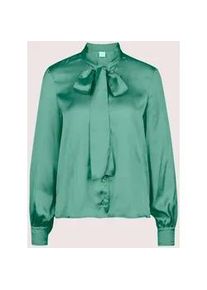 Madeleine Mode Langarmbluse MADELEINE "Bluse Satinbluse mit Schluppe", Damen, Gr. 42, gr&uuml;n (pfefferminz), Obermaterial: 100% Polyester PES., Modern, normal, Blusen