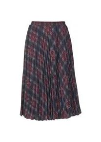 Sommerrock GOLDNER "Kurzgr&ouml;&szlig;e Druckrock in Sonnenplissee-Qualit&auml;t", Damen, Gr. 20, blau (marine, rot, kariert), Obermaterial: 98% Polyester PES. 2% Elasthan EL., normal, R&ouml;cke, Ohne