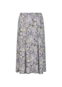 Jerseyrock GOLDNER "Druckrock mit Paisley-Muster", Damen, Gr. 48, lila (flieder, gr&uuml;n, gemustert), Obermaterial: 95% Viskose CV. 5% Elasthan EL., figurumspielend, R&ouml;cke, stretchbequemer Viskosejersey