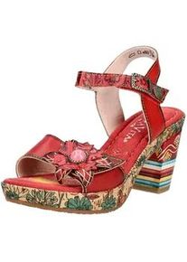 High-Heel-Sandalette Laura Vita "Laura Vita Sandalen Leder", Damen, Gr. 40, rot, Leder, Schuhe