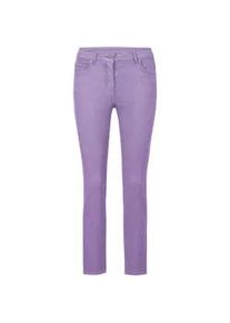 7/8-Hose GOLDNER "Kurzgr&ouml;&szlig;e Schmale Stretchhose BELLA", Damen, Gr. 25, K-Gr, lila (veilchen), Obermaterial: 65% Baumwolle CO. 31% Polyester PES. 4% Elasthan EL., Hosen 7/8-Hose