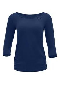 3/4-Arm-Shirt WINSHAPE "AET139LS", Damen, Gr. XS, dunkelblau, 85% Polyester, 15% Elasthan, R&uuml;ckenausschnitt, Shirts 3/4-Arm-Shirt, Functional Light and Soft