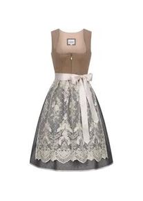 N&uuml;bler Dirndl N&Uuml;BLER "Dirndl midi Geelke", Damen, Gr. 46, EURO, braun, Obermaterial: 100% Polyester PES., Kleider