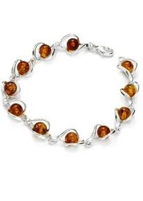 Armband OSTSEE-SCHMUCK "- Isabella - Silber 925/000 - Bernstein" Gr. 19, silber (silber 925, silberfarben, wei&szlig;), Armb&auml;nder, Damen, Silber 925 (Sterlingsilber), Armband