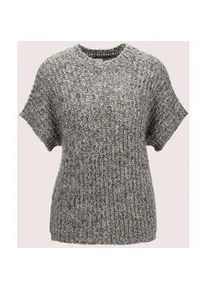 Madeleine Mode Longpullover MADELEINE "Pullover Pullover mit Metallic-Effekt", Damen, Gr. 40/42, wei&szlig; (steingrau, wollwei&szlig;, multicolor), Obermaterial: 40% Polyacryl PAN. 35% Polyamid PA. 21% Ziegenhaar HZ. 4% Polyester PES., Modern, normal, Pullover Longpullover