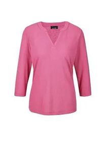 Kurzarmshirt GOLDNER "Modisches 3/4-Arm-Oberteil", Damen, Gr. 44, pink, Obermaterial: 80% Polyester PES. 20% Viskose CV., Basic, Tubular, Shirts, Flammen-Optik