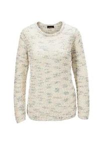 Strickpullover GOLDNER "Effektvoller locker gestrickter B&auml;ndchengarnpullover", Damen, Gr. 52, wei&szlig;, Obermaterial: 53% Polyacryl PAN. 40% Polyester PES. 4% Baumwolle CO. 3% Viskose CV., normal, Sonstiges, Pullover Strickpullover, Ohne