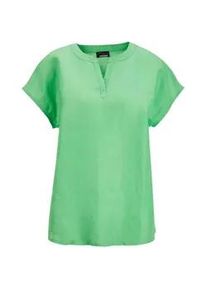 Tunika GOLDNER "Luftige Sommerbluse aus Leinenmix", Damen, Gr. 44, gr&uuml;n (hellgr&uuml;n), Obermaterial: 55% Leinen LI. 45% Baumwolle CO., Basic, figurumspielend, Gerade, Tuniken, Formblende am Ausschnitt