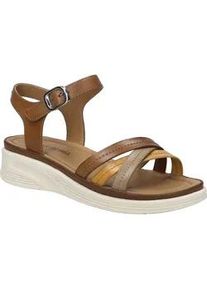 Sandale Josef Seibel "Sevran 02, cognac-multi", Damen, Gr. 41, braun (cognac, multi), Obermaterial: 100% Rindsleder Leather cow., Schuhe Sandale