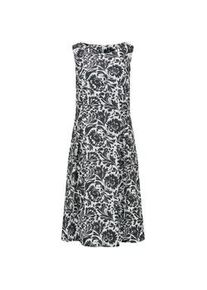 Sommerkleid GOLDNER "Elegantes Jerseykleid mit Faltenrock", Damen, Gr. 40, N-Gr, schwarz (schwarz, wei&szlig;, gemustert), Obermaterial: 87% Polyester PES. 13% Elasthan EL., figurumspielend, Kleider Sommerkleid, Nahttaschen an der Seite