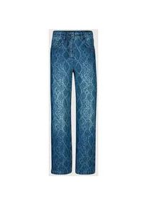 Madeleine Mode Regular-fit-Jeans MADELEINE "Culotte-Jeans Culotte-Jeans mit Ornament-Print", Damen, Gr. 21, K-Gr, blau, Obermaterial: 100% Baumwolle CO., Jeans